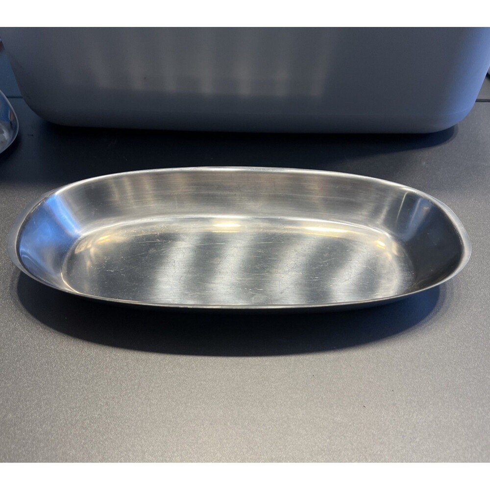 Oneida Vintage Stainless Steel Oval Bread/Roll Serving Tray 18/8 Japan Retro